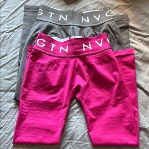 NVGTN Pink and Gray Leggings Set